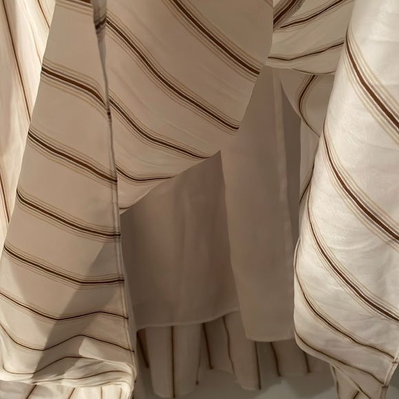 Vince XS Cream and Tan Striped Midi Skirt - Picture 4 of 7